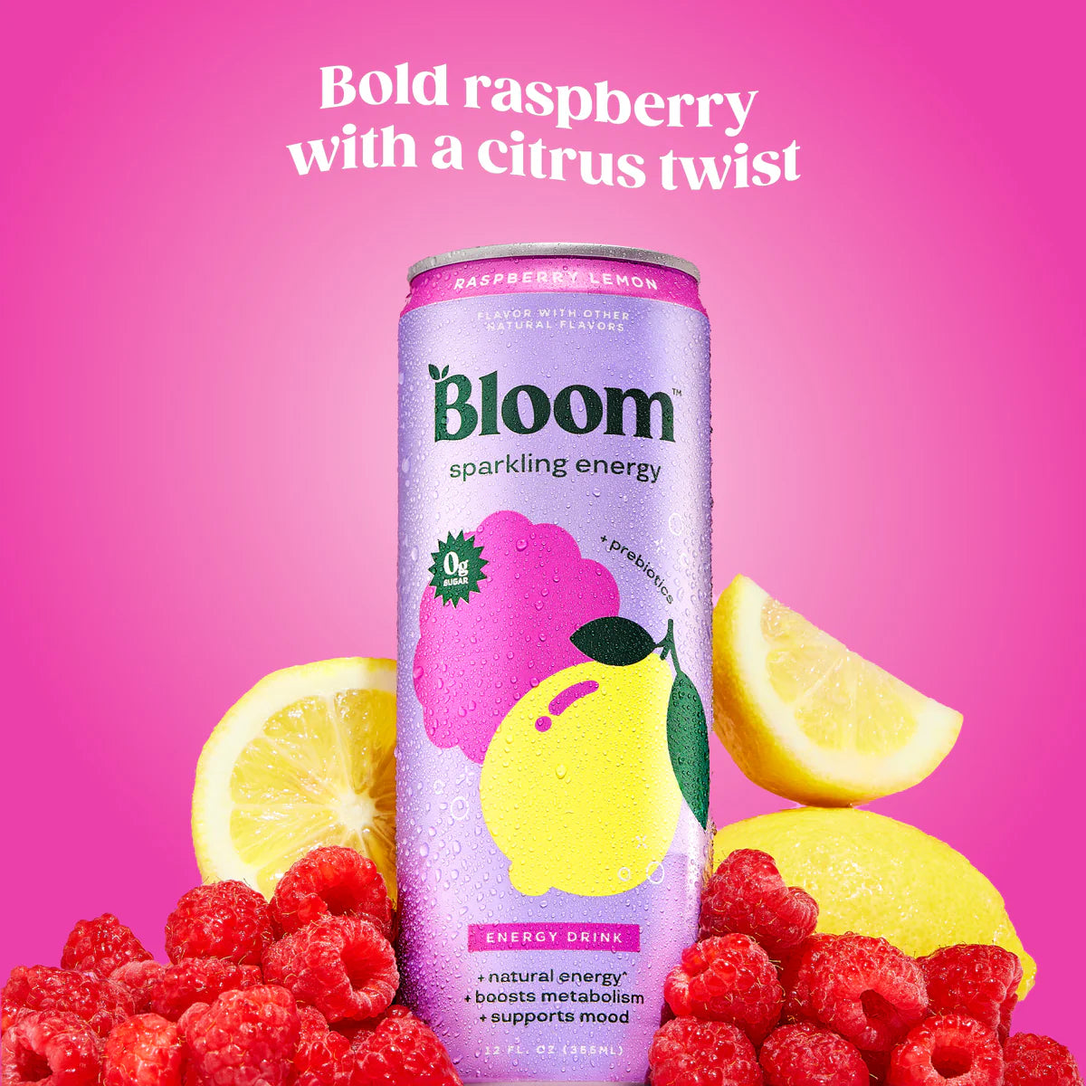 Bloom Sparkling Energy - Raspberry Lemon